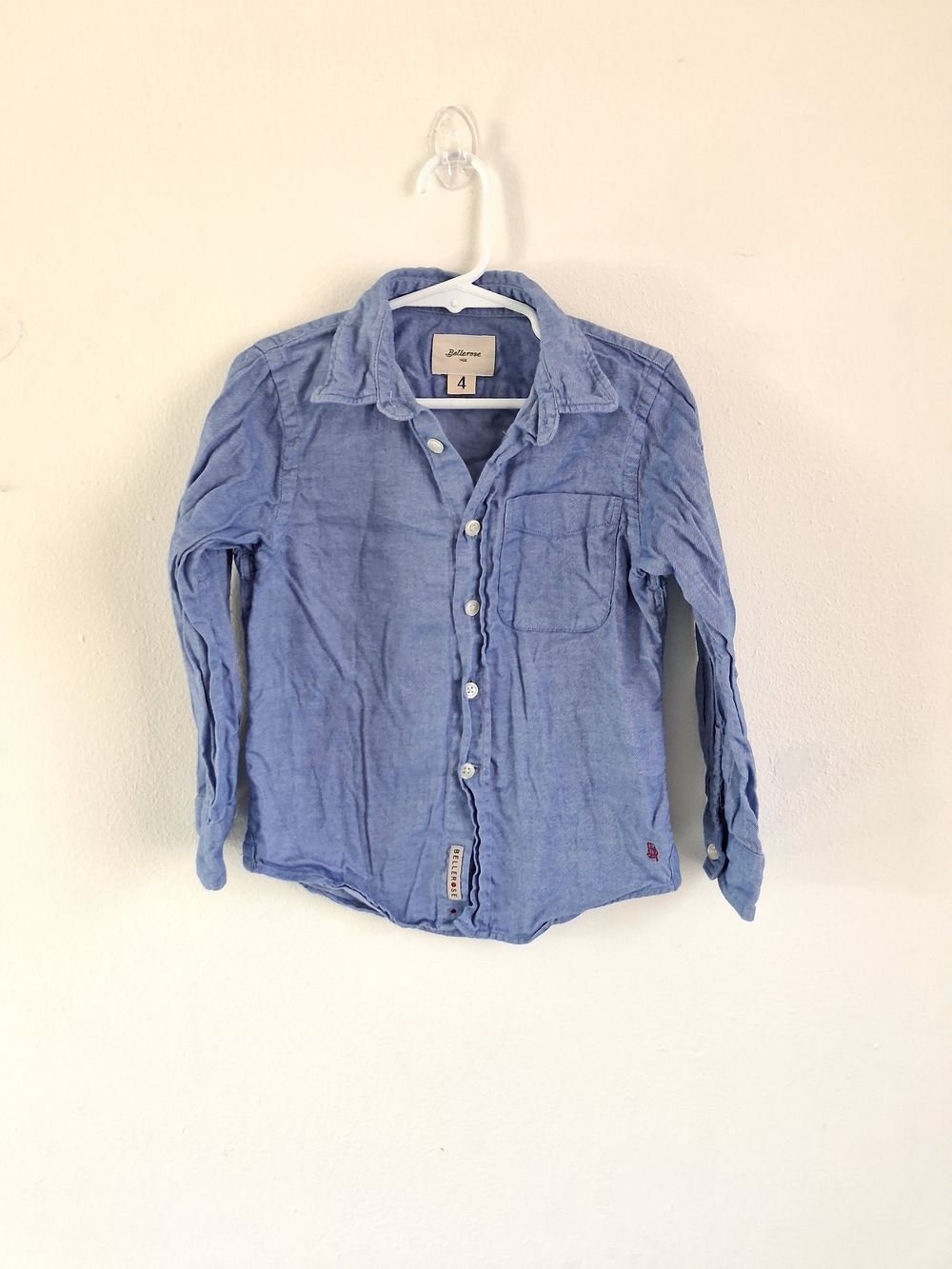 Bellerose Boys Light Blue Casual Dress  Button-Down Shirt Size 4